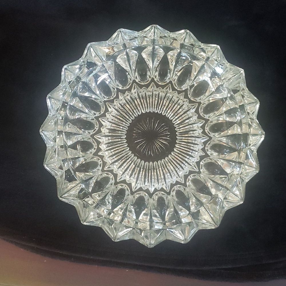 Vintage Lead Crystal Ashtray / Candy Dish / Relish Dish